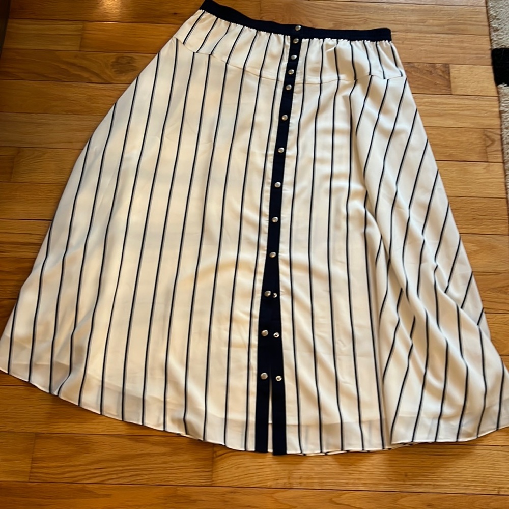 Soft Surroundings Set Sail Striped Maxi Skirt